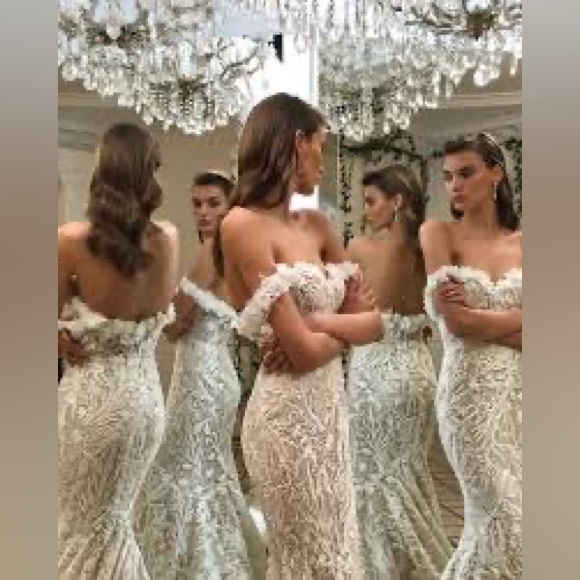 Enzoani Odette Embroidered Floral Lace Wedding Gown Brand New Unaltered size 2 - Picture 6 of 13